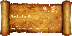 Machala Bató névjegykártya